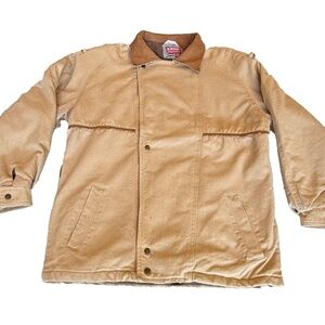 Vintage M. Julian Adventures Men's Jacket with Leather Collar; Tan; Size 38